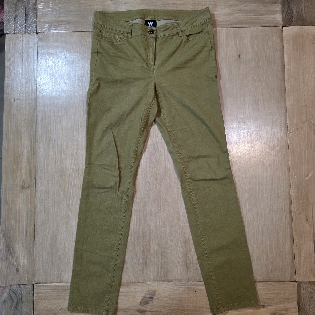 W By Worth Olive Green Stretch Skinny Jeans Size 8